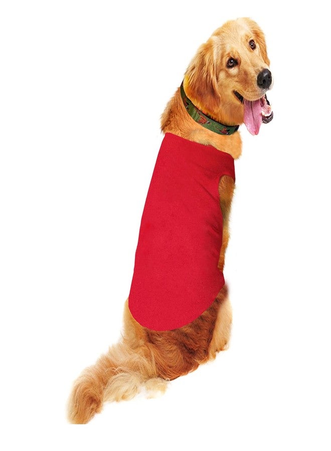 سايج سكوير تيشيرت قطني مريح للكلاب من Sage Square، صدرية بدون أكمام لملابس الكلاب، ملابس عصرية للجراء (أحمر) (كبير) (20 بوصة) - Image 1